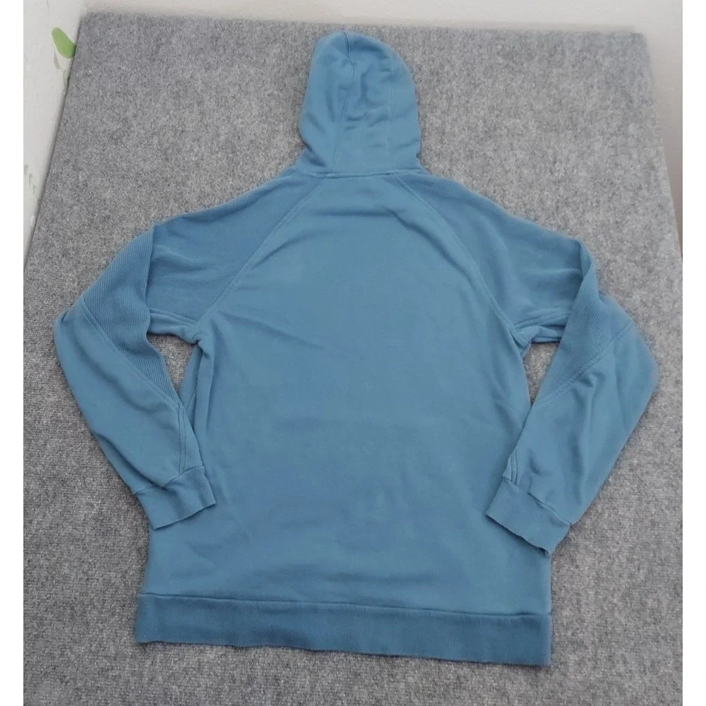 Adidas BTS Rib Hoodie Men Medium Blue Orbit Indigo Logo Kangaroo Pocket Pullover